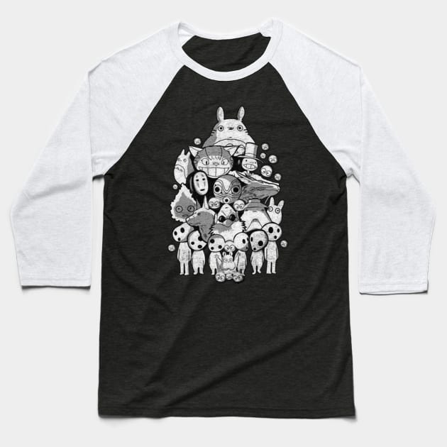 Japan Gang Cartoon Baseball T-Shirt by MustGoon